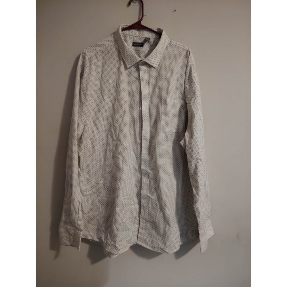 Van‎ Heusen Men's Long Sleeve Button Up Shirt Size 3XL White Yellow Blue